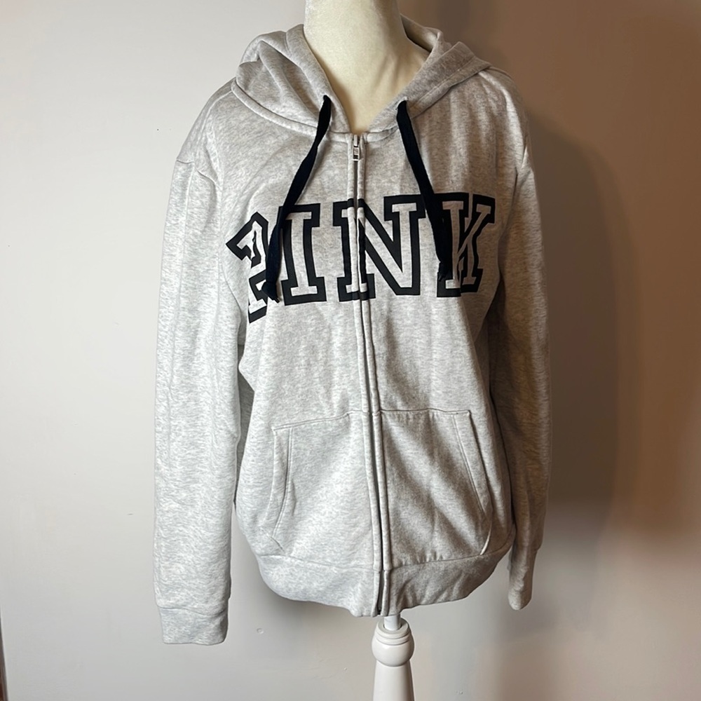 Vintage PINK hooded zip-up Size Large